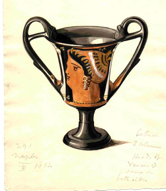 291 Red-figure cup with woman's head